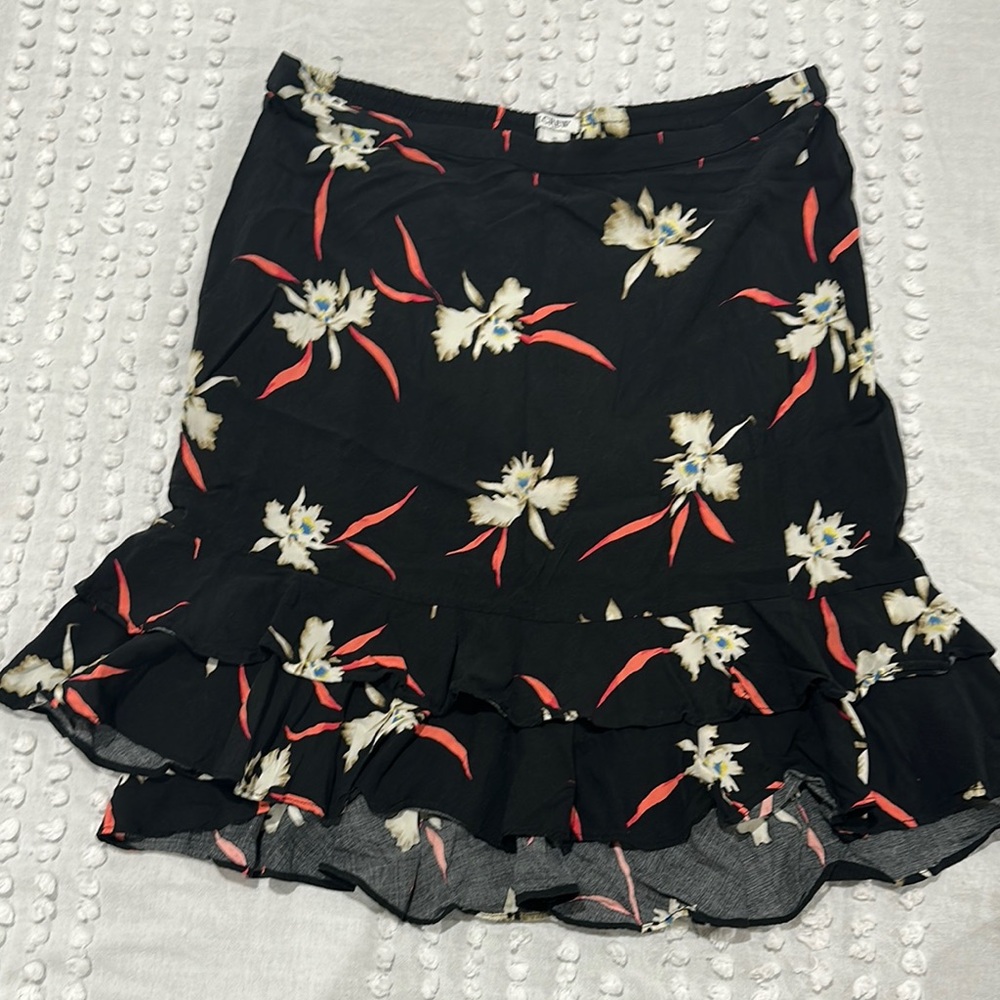 J. Crew Black and White Trumpet Mini Skirt Resort Wear